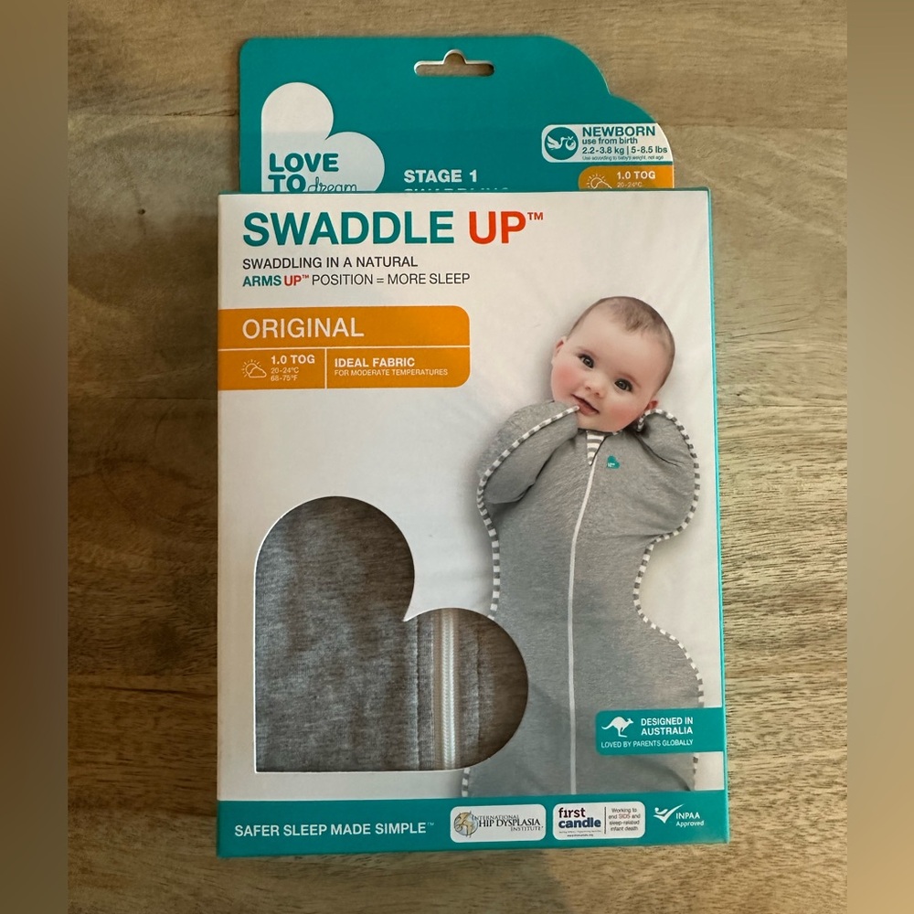 Love To Dream Swaddle UP Adaptive Original Swaddle Wrap Newborn Grey
